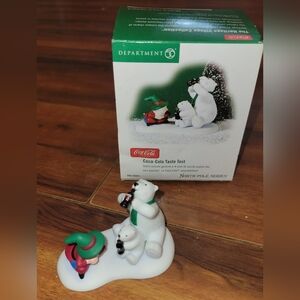 EUC Department 56 "Coca-Cola Taste Test" Polar Bear Family North Pole Series